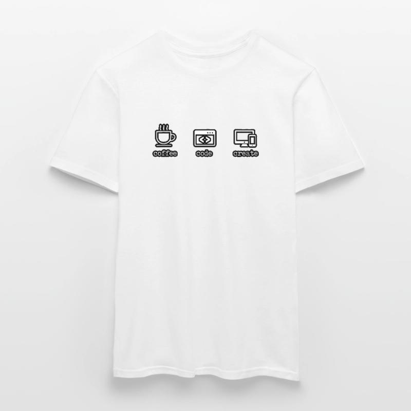 Coffee Code Create - idée cadeau pour les étudiants T-shirt homme