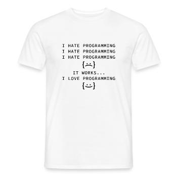 I Hate Programming - Men's T-Shirt - white - Front - AI Model Male 178 dark (178cm)