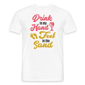 Été soleil plage vacances Beach party cocktail fun - T-shirt homme - blanc - Devant - AI Model Male 178 dark (178cm)