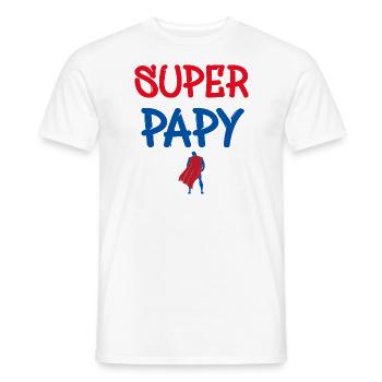 Super Papy C'est Mon Papy - T-shirt homme - blanc - Devant - AI Model Male 178 dark (178cm)