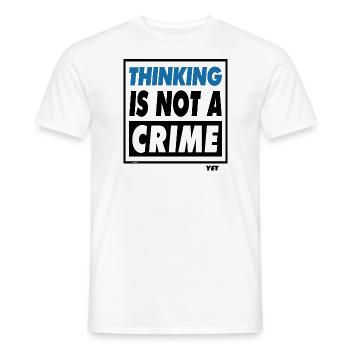 Penser n’est pas encore un crime - T-shirt homme - blanc - Devant - AI Model Male 178 dark (178cm)