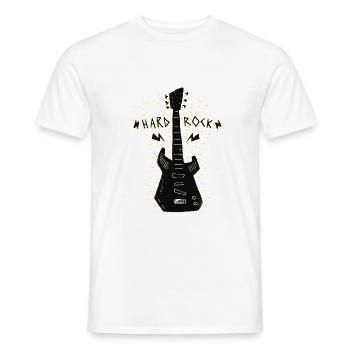Hard rock guitar music - Men's T-Shirt - white - Front - AI Model Male 178 dark (178cm)