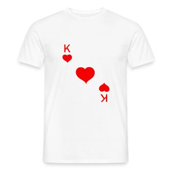 Coeur roi carte poker carnaval - T-shirt homme - blanc - Devant - AI Model Male 178 dark (178cm)