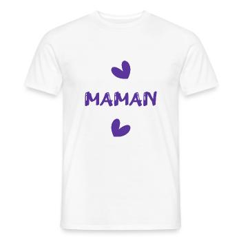 BONNE FÊTE MAMAN. MAMAN. FÊTE DES MÈRES. FÊTE - T-shirt homme - blanc - Devant - AI Model Male 178 dark (178cm)