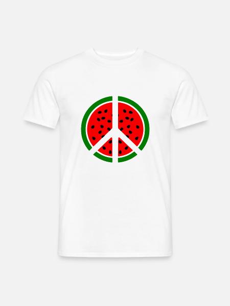 Symbole de paix pastèque - T-shirt homme - blanc