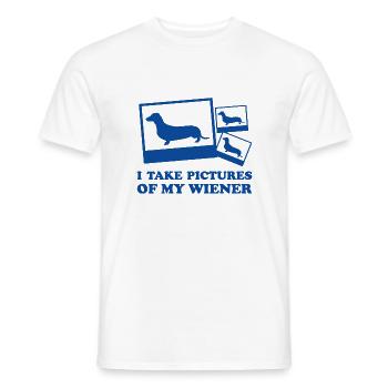 I Take Pictures Of My Wiener - Men's T-Shirt - white - Front - AI Model Male 178 dark (178cm)