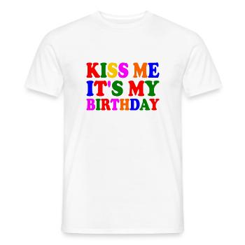 it's my birthday - Men's T-Shirt - white - Front - AI Model Male 178 dark (178cm)