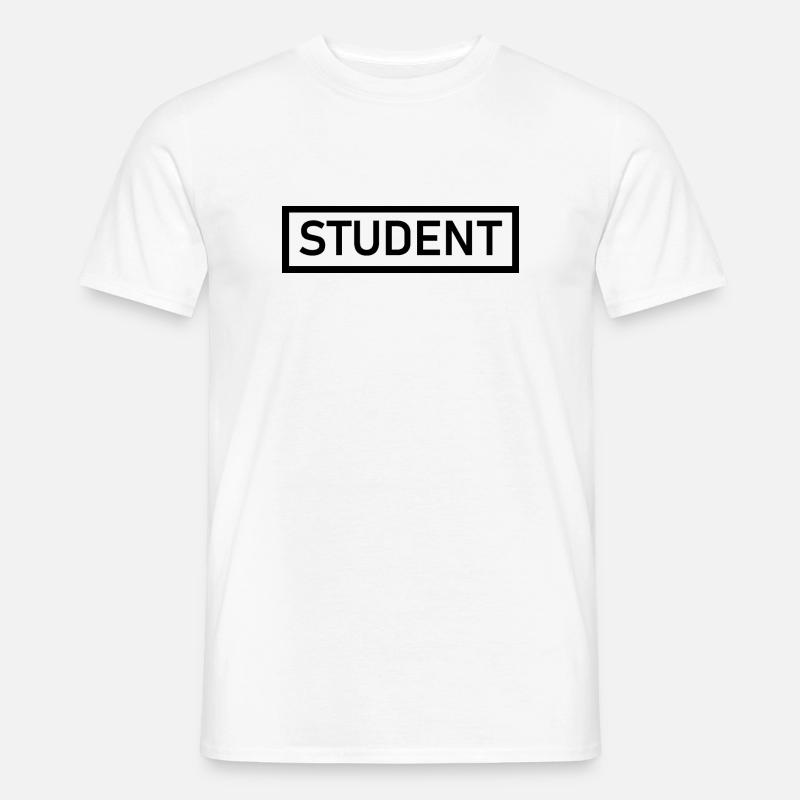 STUDENT schwarzes Simple Design - Männer T-Shirt - Weiß