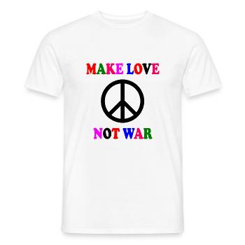 Make love not war - T-shirt homme - blanc - Devant - AI Model Male 178 dark (178cm)
