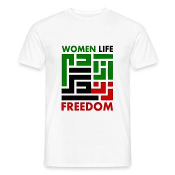 women life freedom Zan zendegi azadi - Männer T-Shirt - Weiß - Vorne - AI Model Male 178 dark (178cm)