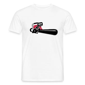 Une tronçonneuse - T-shirt homme - blanc - Devant - AI Model Male 178 dark (178cm)