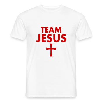 Team jesus cross - Men's T-Shirt - white - Front - AI Model Male 178 dark (178cm)