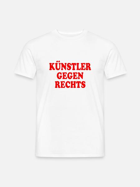 Künstler gegen rechts - Männer T-Shirt - Weiß