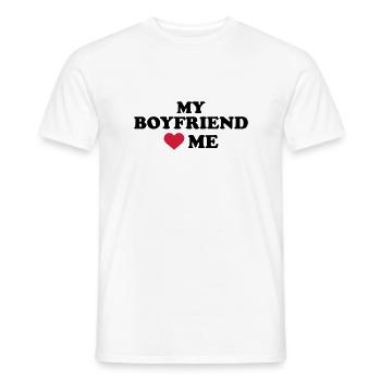 My boyfriend loves me - T-shirt homme - blanc - Devant - AI Model Male 178 dark (178cm)