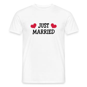 Just Married - Wedding - T-shirt homme - blanc - Devant - AI Model Male 178 dark (178cm)