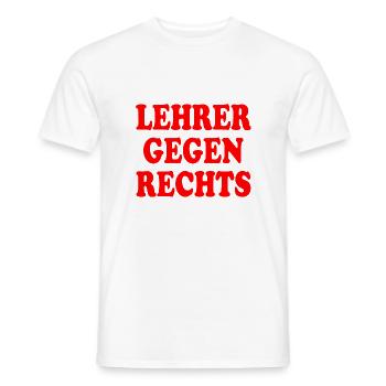 Lehrer gegen rechts - Männer T-Shirt - Weiß - Vorne - AI Model Male 178 dark (178cm)