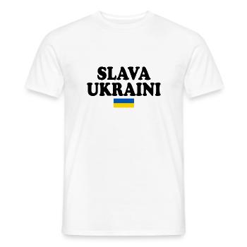 Slava ukraini - Men's T-Shirt - white - Front - AI Model Male 178 dark (178cm)