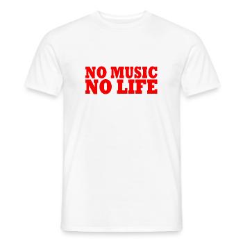 No music no life - Männer T-Shirt - Weiß - Vorne - AI Model Male 178 dark (178cm)