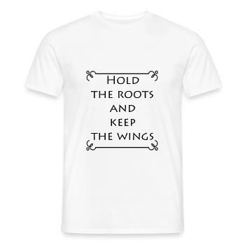 Hold The Roots And Keep The Wings Gift Idea - Men's T-Shirt - white - Front - AI Model Male 178 dark (178cm)