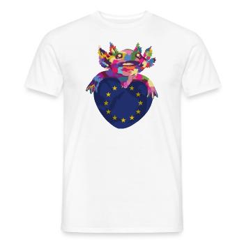 Drapeau de l’Europe EU Euro Drapeau européen - T-shirt homme - blanc - Devant - AI Model Male 178 dark (178cm)