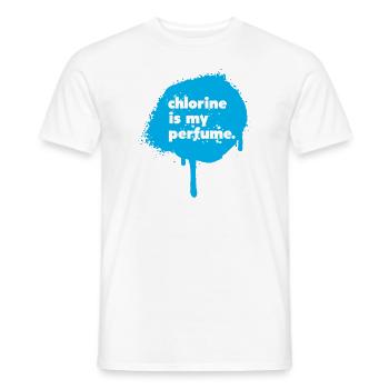 Chlorine is my Perfume | Wasser Schwimmbekleidung - Männer T-Shirt - Weiß - Vorne - AI Model Male 178 dark (178cm)