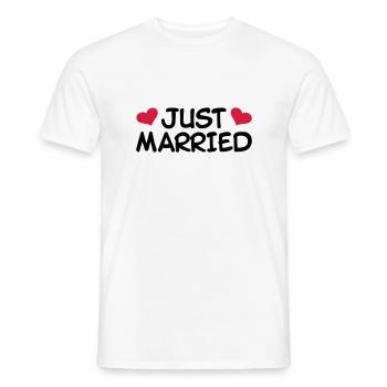 Just Married Mariage - T-shirt homme - blanc - Devant - AI Model Male 178 dark (178cm)