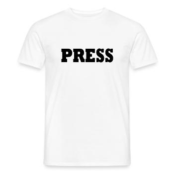 Press - T-shirt homme - blanc - Devant - AI Model Male 178 dark (178cm)