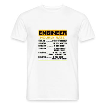 Ingénieur Bürgerlich Baumeister Génie mécanique Mathématiques - T-shirt homme - blanc - Devant - AI Model Male 178 dark (178cm)