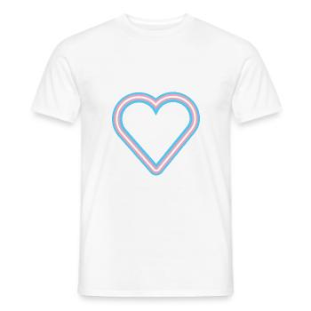 Trans Heart outline - Männer T-Shirt - Weiß - Vorne - AI Model Male 178 dark (178cm)