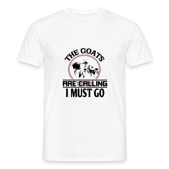 Fermier femme fermier chèvre nourriture cadeau - T-shirt homme - blanc - Devant - AI Model Male 178 dark (178cm)
