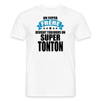 un super frère devient toujours un super tonton - T-shirt homme - blanc - Devant - AI Model Male 178 dark (178cm)