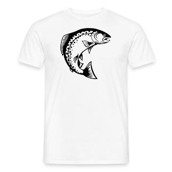 LetzterWurf Forelle Fisch Angeln - Männer T-Shirt - Weiß - Vorne - AI Model Male 178 dark (178cm)