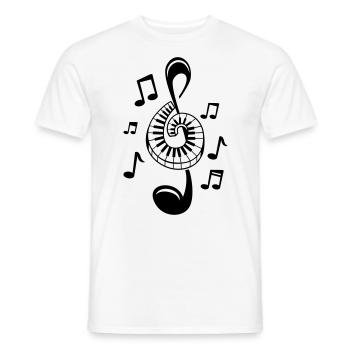 Music Love Clef Party Musicien DJ Danse - T-shirt homme - blanc - Devant - AI Model Male 178 dark (178cm)
