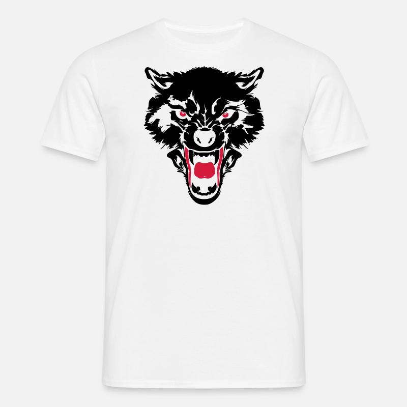Böser Wolf - Evil Wolf - Männer T-Shirt - Weiß