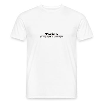 Coordonnées de Turin - T-shirt homme - blanc - Devant - AI Model Male 178 dark (178cm)