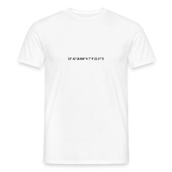 Coordonnées norderney - T-shirt homme - blanc - Devant - AI Model Male 178 dark (178cm)
