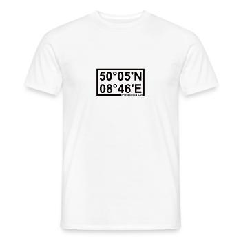 Coordonnées d’Offenbach am Main - T-shirt homme - blanc - Devant - AI Model Male 178 dark (178cm)