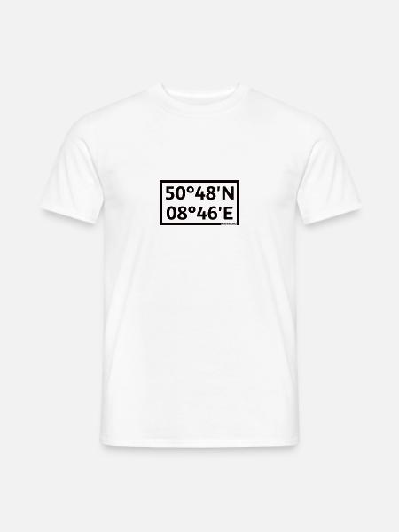 Marburg Koordinaten - Männer T-Shirt - Weiß
