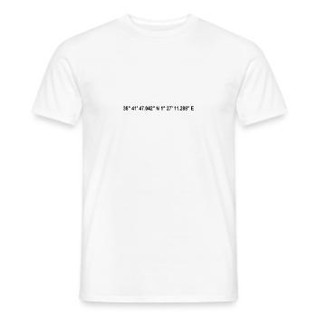 Formentera Koordinaten - Männer T-Shirt - Weiß - Vorne - AI Model Male 178 dark (178cm)