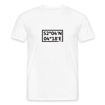 Den Haag Koordinaten - Männer T-Shirt - Weiß - Vorne - AI Model Male 178 dark (178cm)