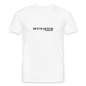 Teneriffa Koordinaten - Männer T-Shirt - Weiß - Vorne - AI Model Male 178 dark (178cm)
