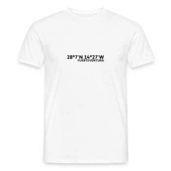 Fuerteventura Koordinaten - Männer T-Shirt - Weiß - Vorne - AI Model Male 178 dark (178cm)