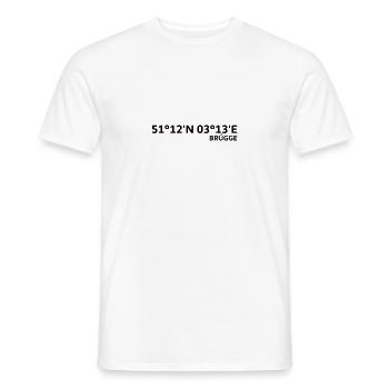 Coordonnées de Bruges - T-shirt homme - blanc - Devant - AI Model Male 178 dark (178cm)