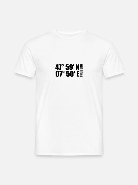 Freiburg im Breisgau Koordinaten - Männer T-Shirt - Weiß