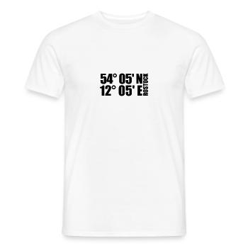 Rostock Coordinates - Men's T-Shirt - white - Front - AI Model Male 178 dark (178cm)