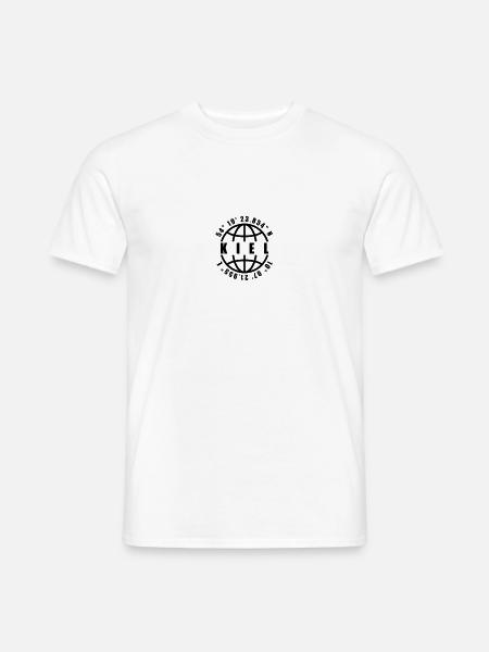 Kiel Koordinaten Globus - Männer T-Shirt - Weiß