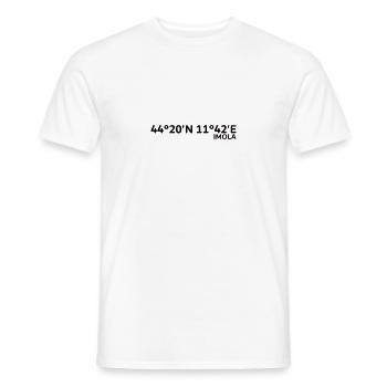 Circuit Emilia-Romagna Imola Coordinates - Men's T-Shirt - white - Front - AI Model Male 178 dark (178cm)