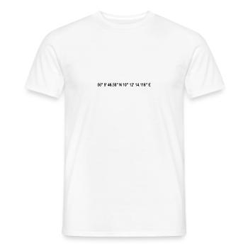 Coordonnées d’Aarhus - T-shirt homme - blanc - Devant - AI Model Male 178 dark (178cm)