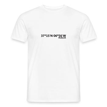 Huelva Koordinaten - Männer T-Shirt - Weiß - Vorne - AI Model Male 178 dark (178cm)
