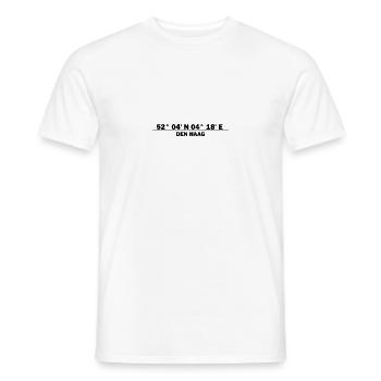Den Haag Koordinaten - Männer T-Shirt - Weiß - Vorne - AI Model Male 178 dark (178cm)